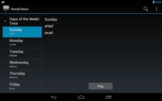 Somali Basic Phrases android App screenshot 3