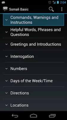 Somali Basic Phrases android App screenshot 8